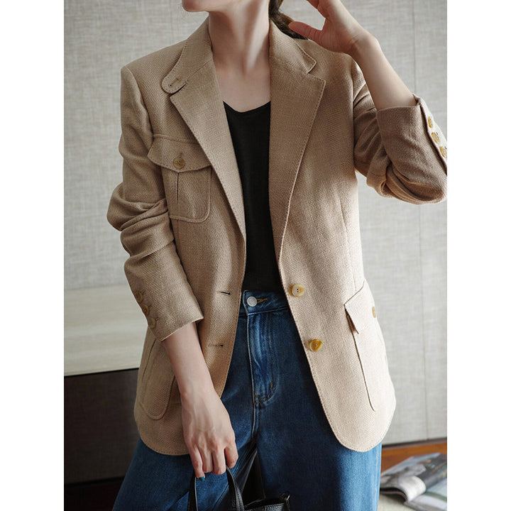 Ladies Elegant and Versatile Linen Blazer Mune Fashion
