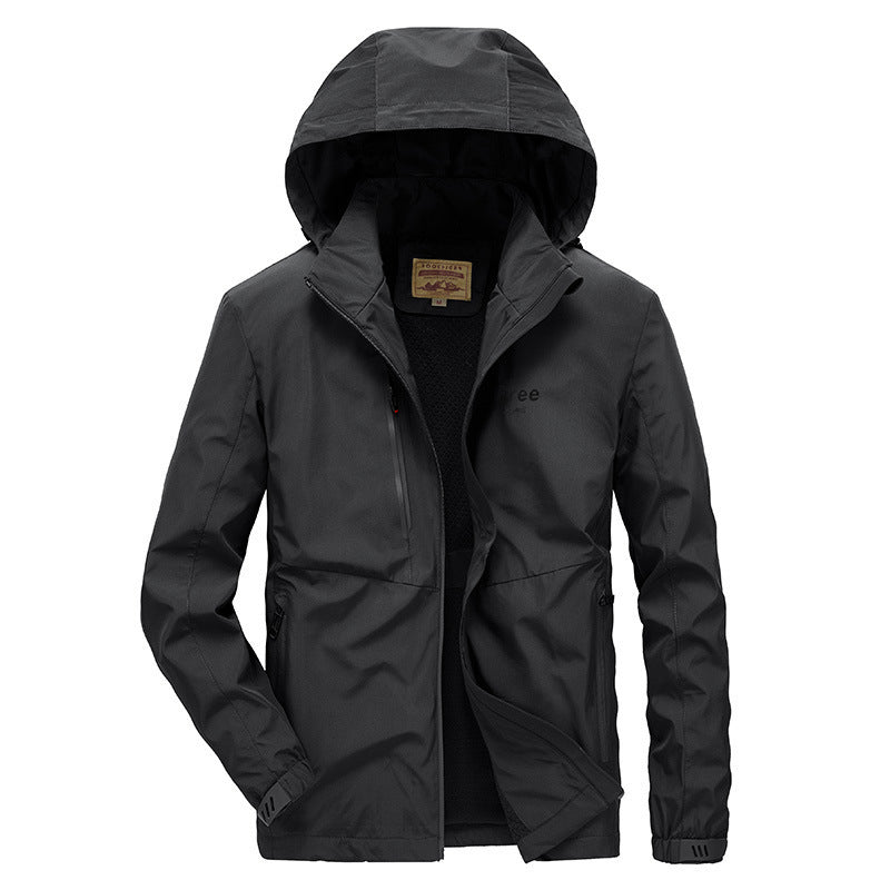 Men's Waterproof Softshell Jacket with Hood and Fleece Lining, Windproof and Breathable Mune Fashion