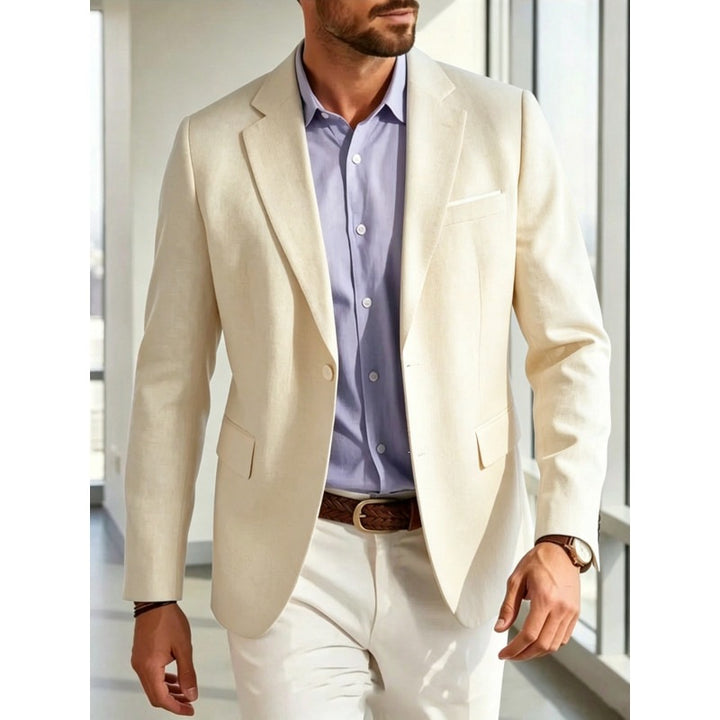 Men's Summer Linen Blazer Jacket with Breathable Fabric and Tailored Fit Mune Fashion