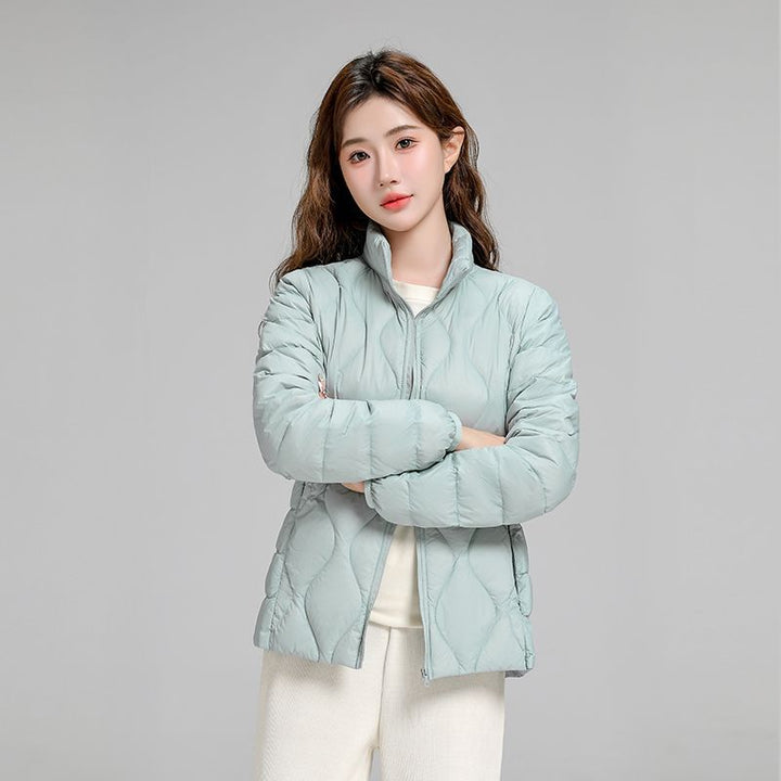 Women's Lightweight Quilted Hooded Jacket with Diamond Quilting and Thermal Insulation Mune Fashion
