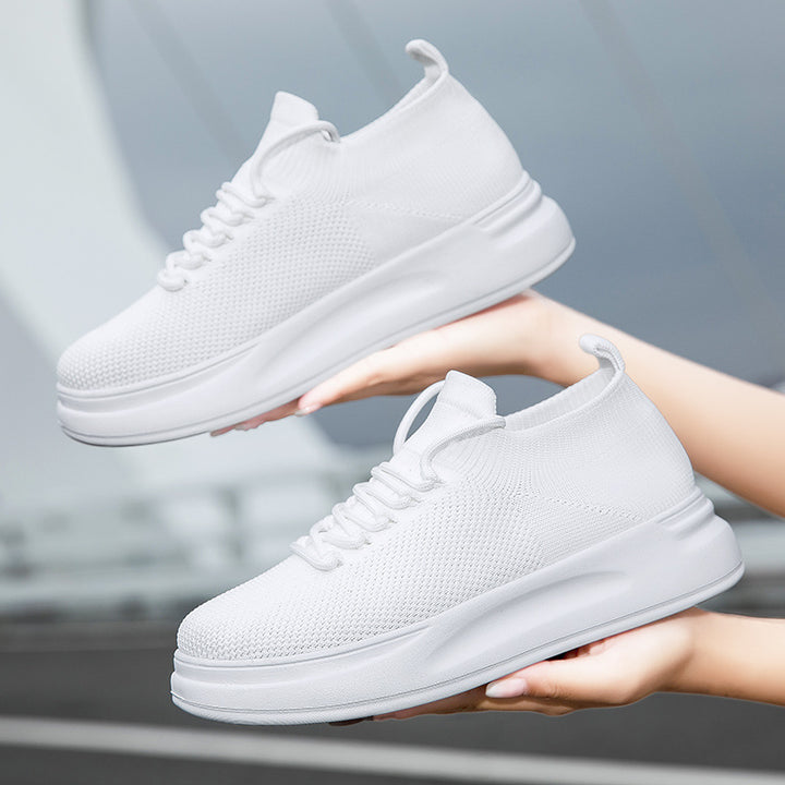 Women's nan elastic knit slip-on sneaker with viscoelastic insole and cushioning platform outsole Mune Fashion