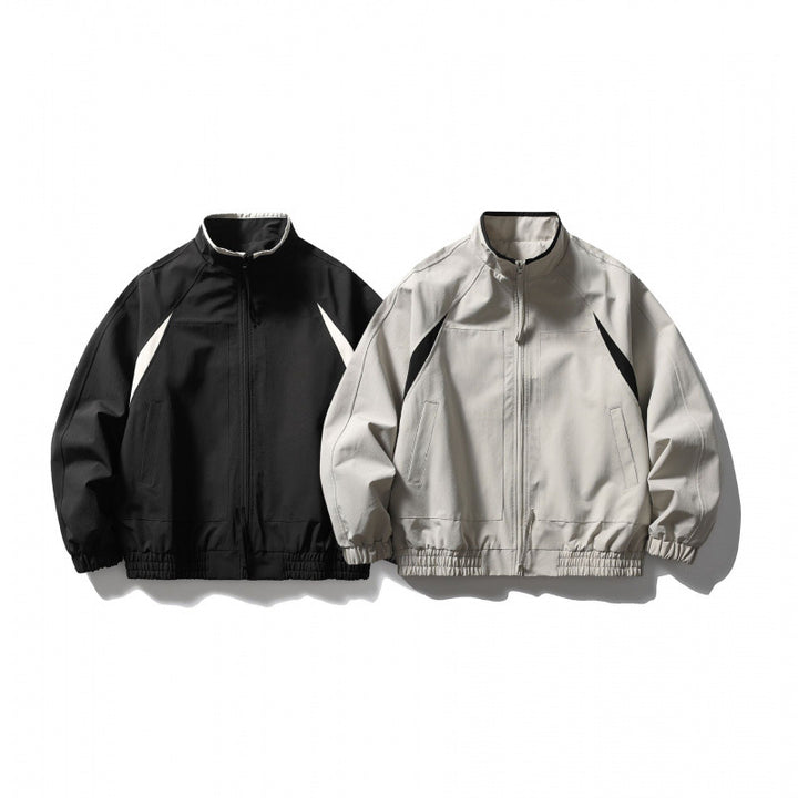 Unisex Boxy-Light Blouson Jacket in Tech Cotton Look with Raglan Sleeves, Zipper and Elastic Hem Mune Fashion