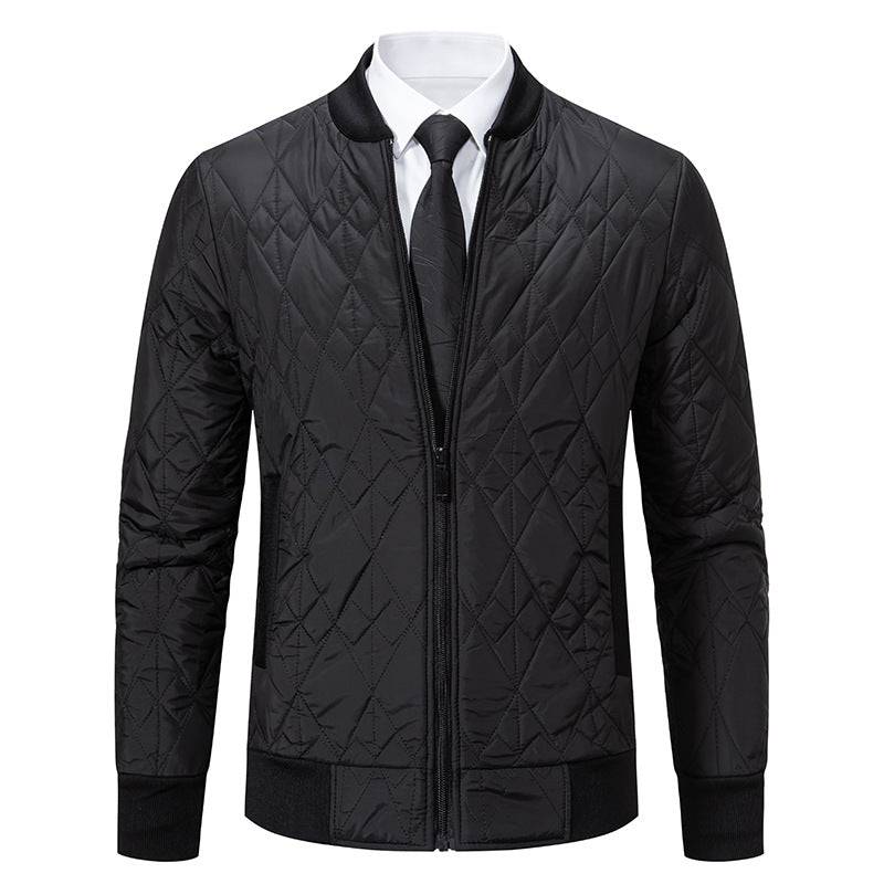 Men's quilted bomber jacket with diamond stitching and warming thermal lining Mune Fashion