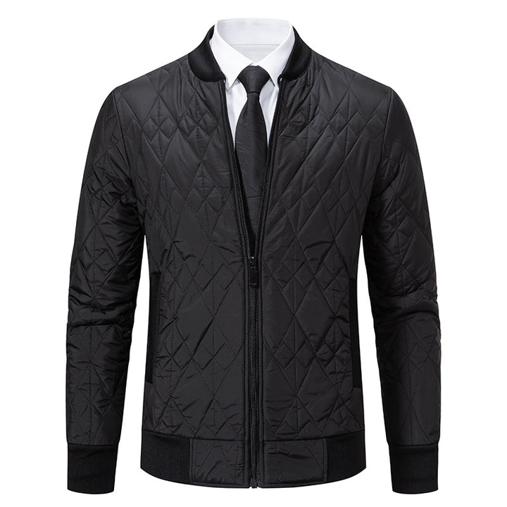 Men's quilted bomber jacket with diamond stitching and warming thermal lining Mune Fashion