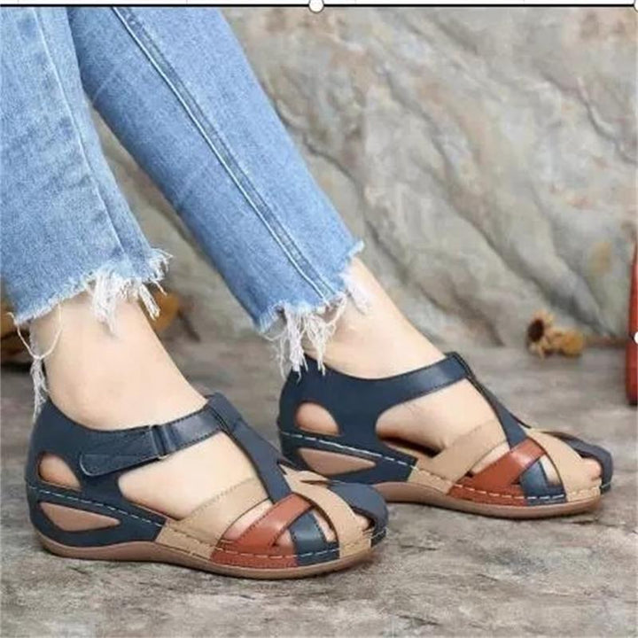 Women Braided Closed Comfort Sandals with Adjustable Ankle Strap Mune Fashion