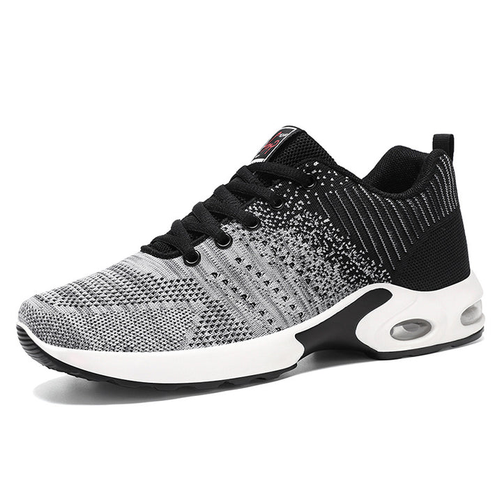Men's lightweight knit running sneakers with cushioned heel support and visible air cushion midsole Mune Fashion