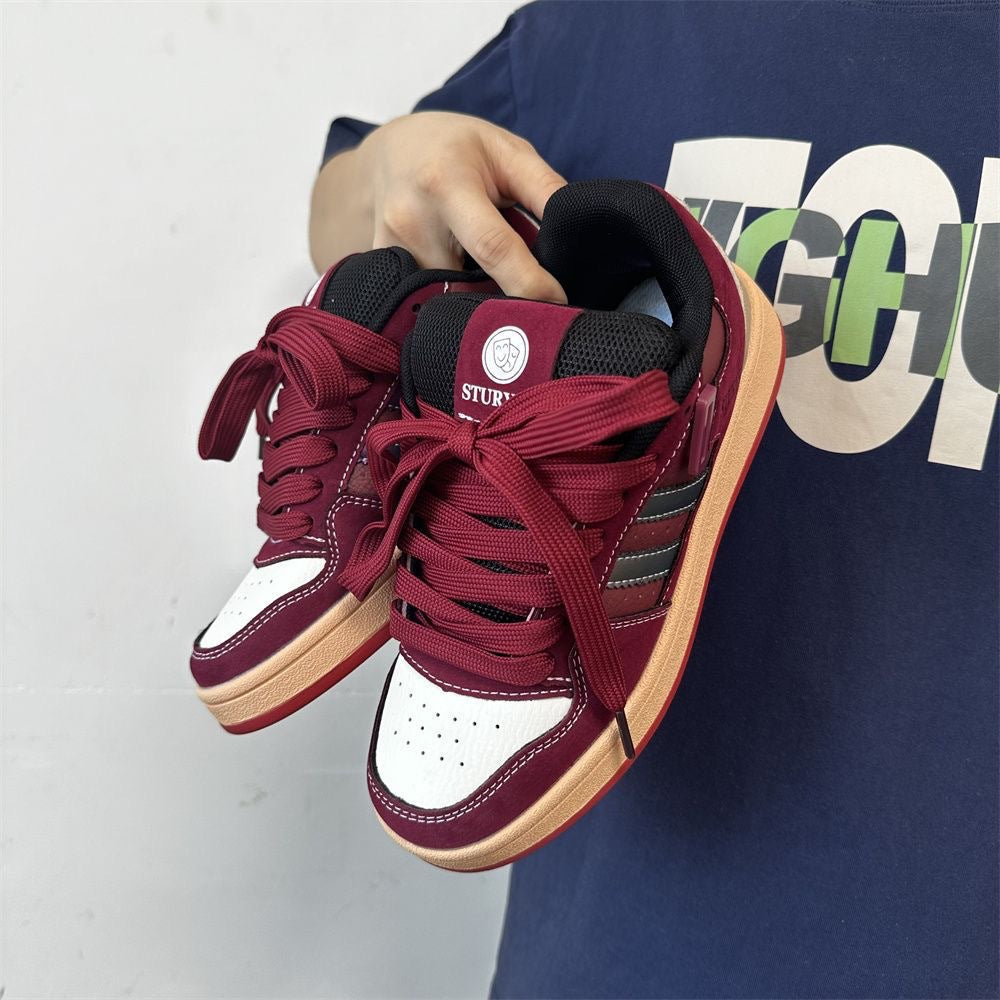 Women's fashionable sneakers with thick, padded soles and elastic laces Mune Fashion