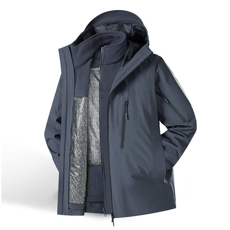 Women's two-piece waterproof functional jacket set with removable fleece inner jacket Mune Fashion