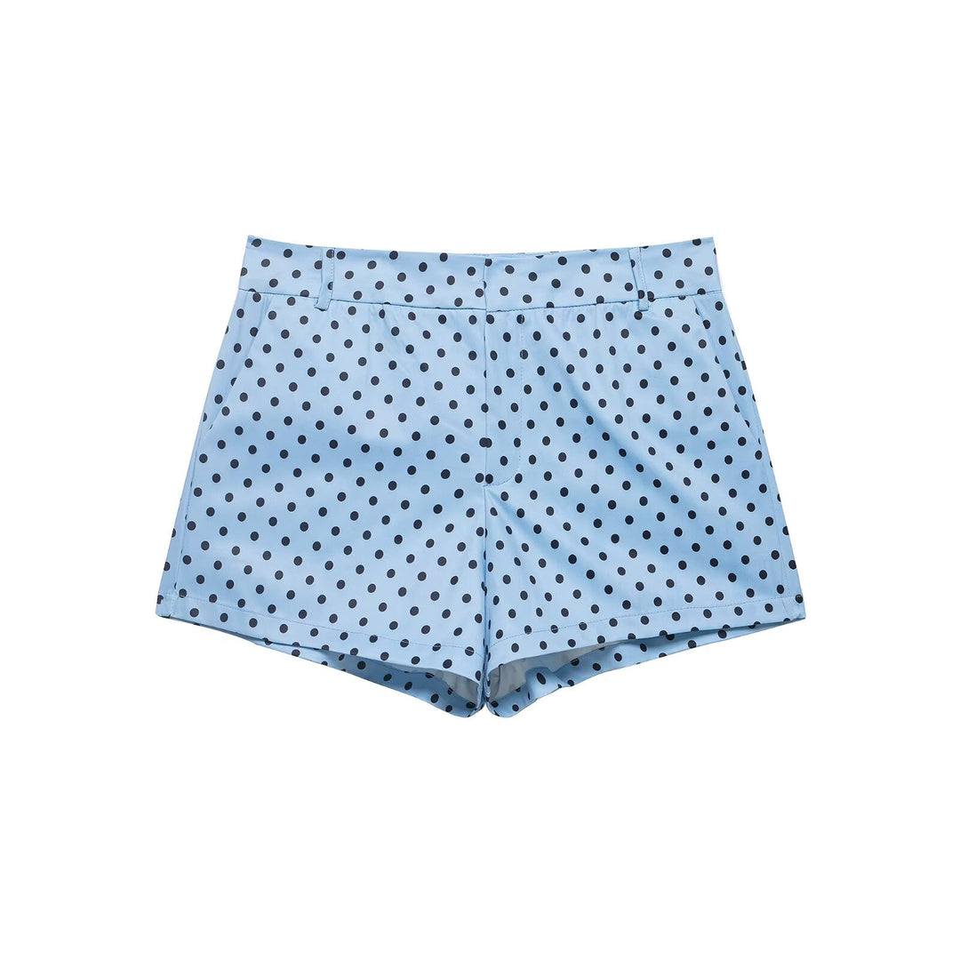 Women's wide High-Waist flared trousers with polka dot print and elastic waistband Mune Fashion