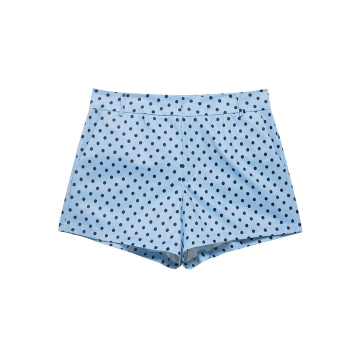 Women's wide High-Waist flared trousers with polka dot print and elastic waistband Mune Fashion