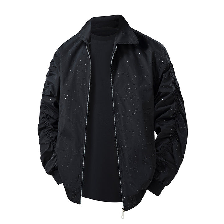 Men's fashionable transitional jacket with innovative stand-up collar and seamless side pockets Mune Fashion