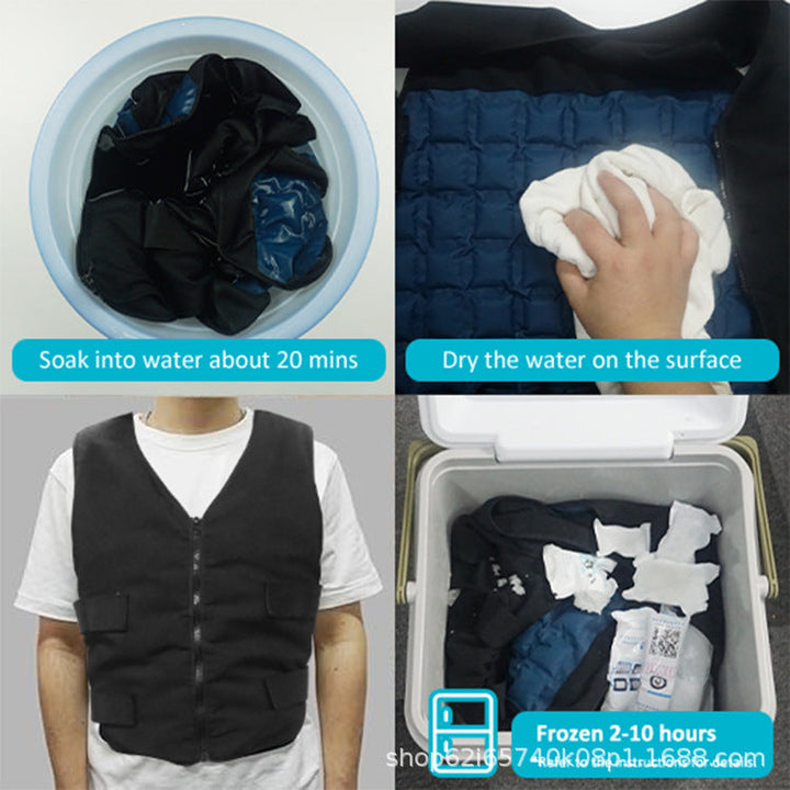 Unisex nan cooling work safety vest with gel cooling packs and adjustable Velcro fasteners Mune Fashion