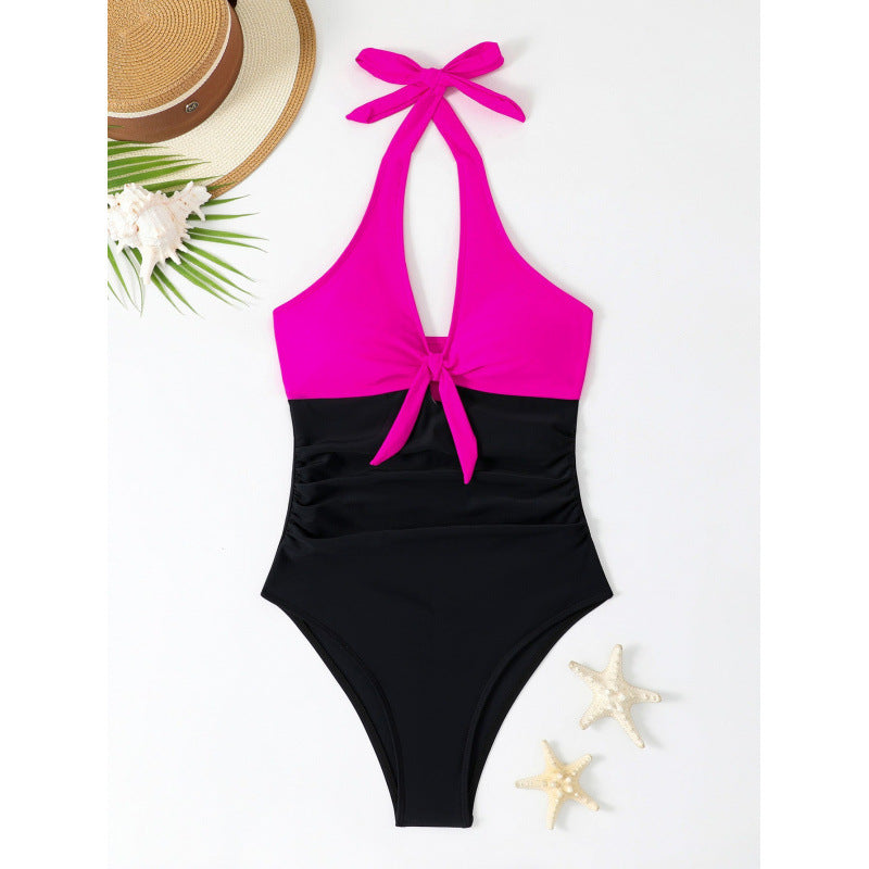 Women's High-Waisted Swimsuit with Sophisticated Knot Design Mune Fashion