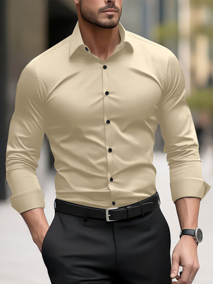 Men's Slim-Fit Long Sleeve Shirt with Modern Cut and Elegant Accents Mune Fashion