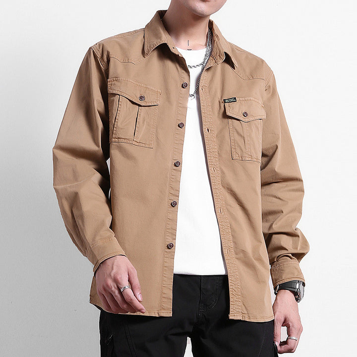 Men's Loose Utility Shirt with Flap Pockets and Workwear Details Mune Fashion