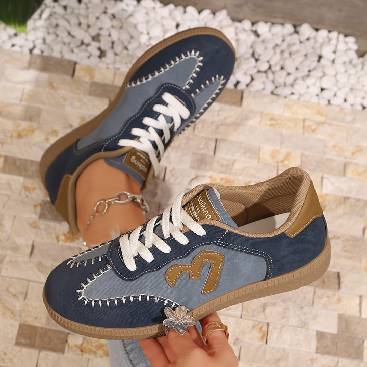 Damen Retro-Sneaker mit Gumsohle und gepolsterter Innensohle Mune Fashion