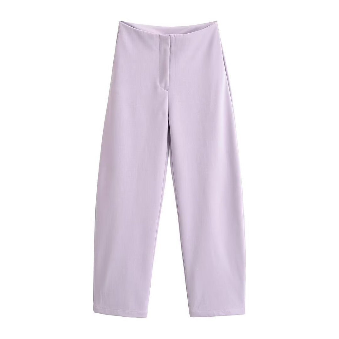 Women's Two-Piece Neoprene-Look Leisure Set with Cropped Blouson and High-Waist Pants Drune