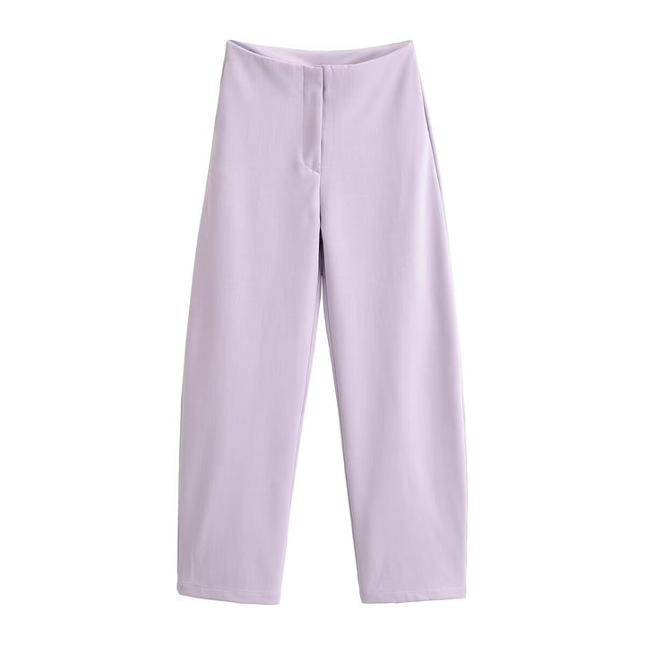 Women's Two-Piece Neoprene-Look Leisure Set with Cropped Blouson and High-Waist Pants Drune