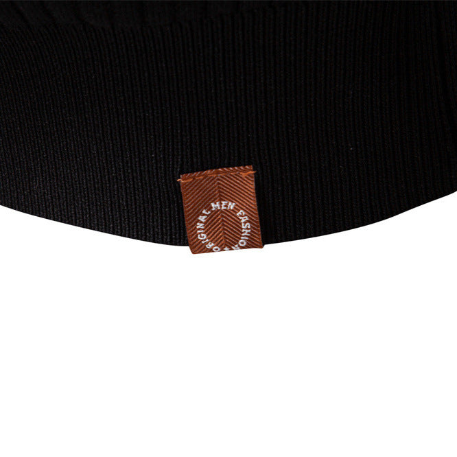 Men's ribbed long-sleeve henley pullover with stand-up collar, fine rib knit and slim fit Mune Fashion