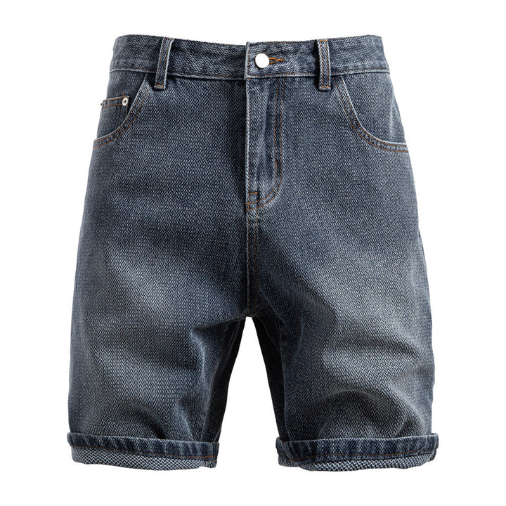 Men's denim shorts with turn-up, mid-rise waistband and classic pocket configuration Mune Fashion