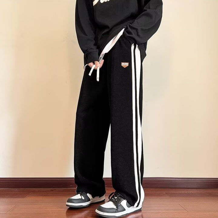 Men's Comfortable Chino Pants with Contrast Stripes Mune Fashion