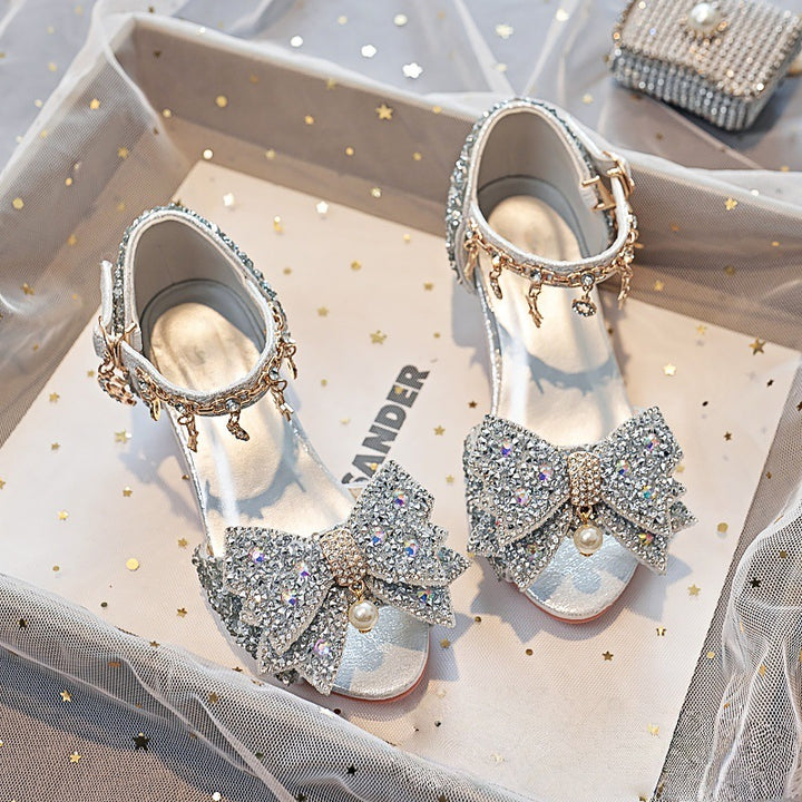 Girls Elegant and Sparkling Sandals with Large Bows Mune Fashion