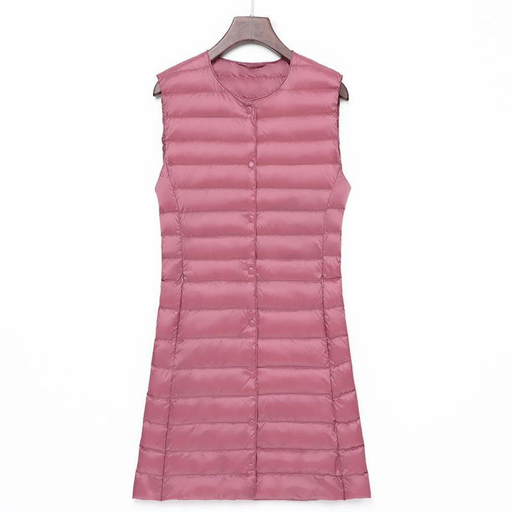 Ladies Long Quilted Thermal Vest with A-Line Silhouette Mune Fashion