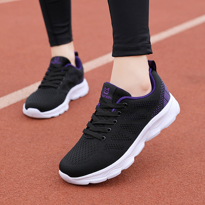 Women's nan comfort knit trainers with shock-absorbing wave outsole and padded heel collar Mune Fashion