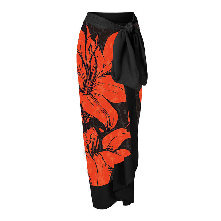 Women's swimsuit with asymmetric cut and floral accents Mune Fashion
