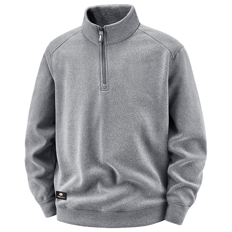 Men's Breathable Microfleece Half-Zip Sweater with Stand Collar and Raglan Sleeves Mune Fashion