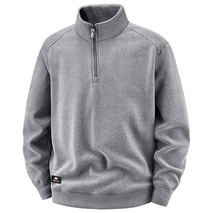 Men's Breathable Microfleece Half-Zip Sweater with Stand Collar and Raglan Sleeves Mune Fashion