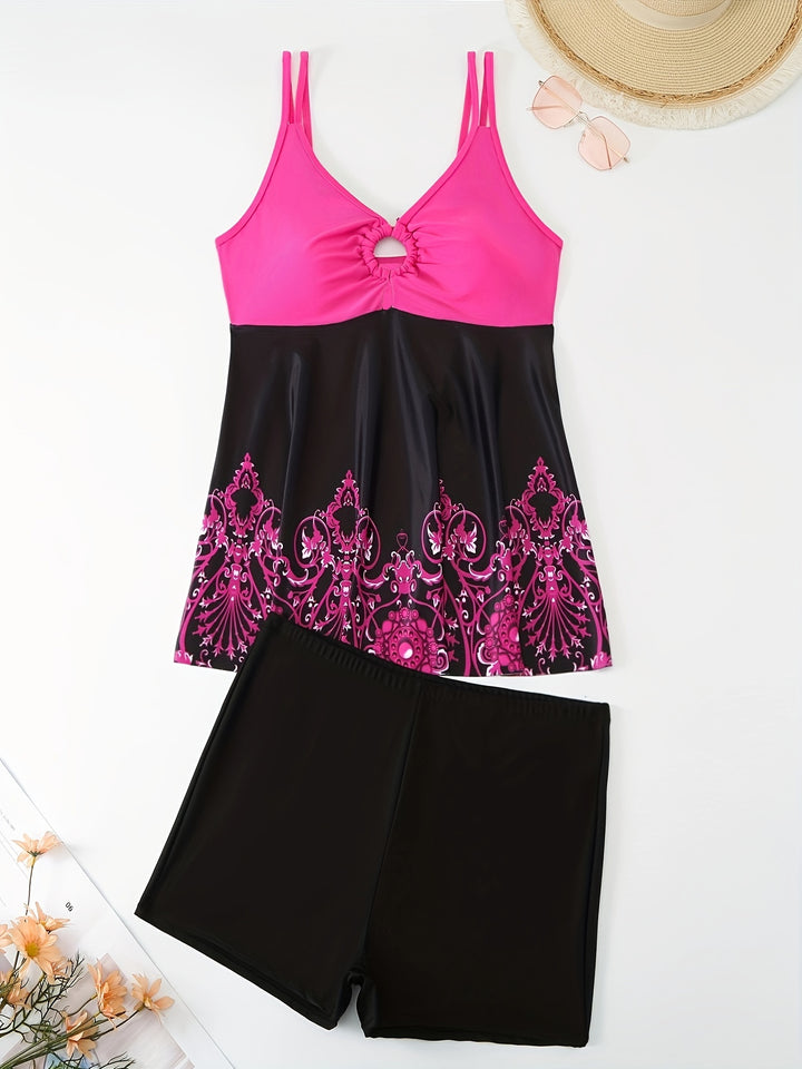 Women's swimsuit set with elegant pattern and comfortable shorts Mune Fashion
