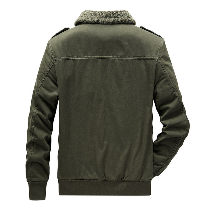Men's Utility Flight Jacket made of cotton blend with teddy collar and patch pockets Mune Fashion