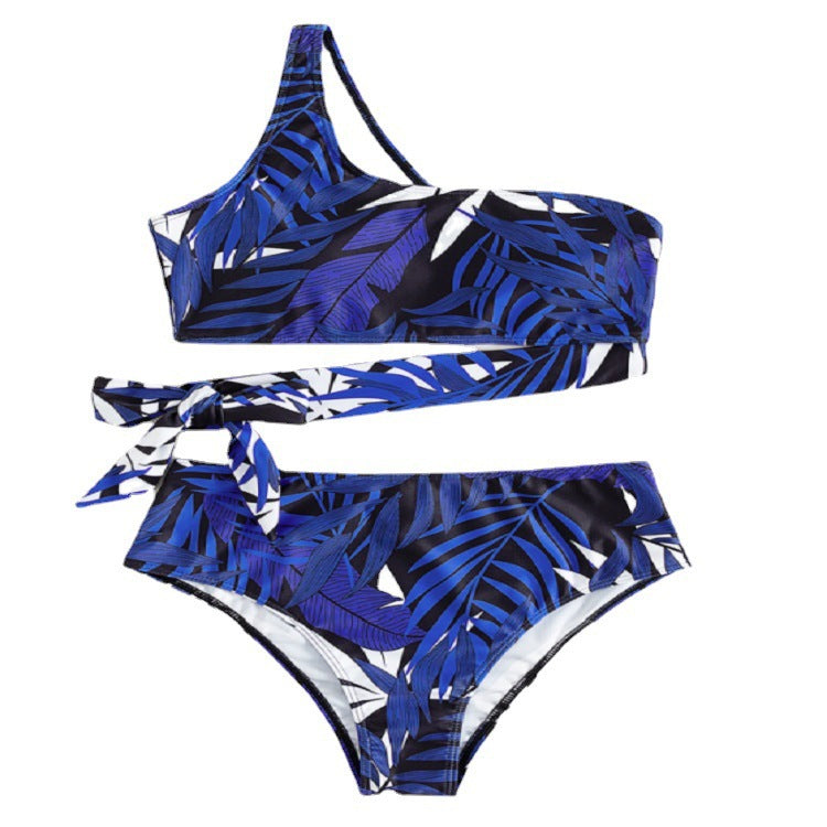 Ladies asymmetrical bikini set with stylish tie band Mune Fashion