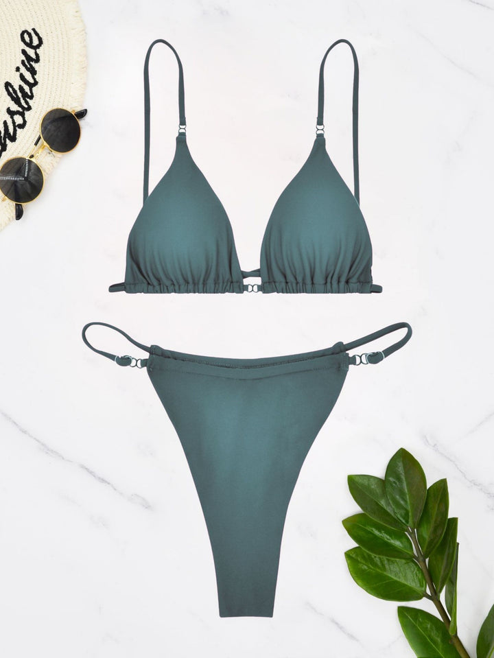 Women's Triangle Bikini Set with Adjustable Straps and Figure-Flattering Fit Mune Fashion