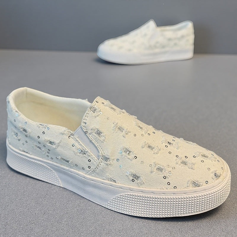 Women's Fashion Slip-On Sneakers with Sparkling Embellishments Mune Fashion