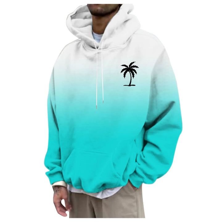 Unisex Trendy Oversized Hoodie with Gradient and Palm Motif Mune Fashion