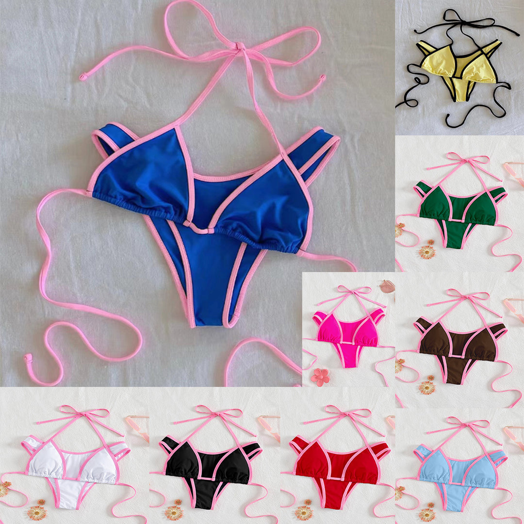 Women's Triangle Bikini with Exciting Stripe Design Mune Fashion