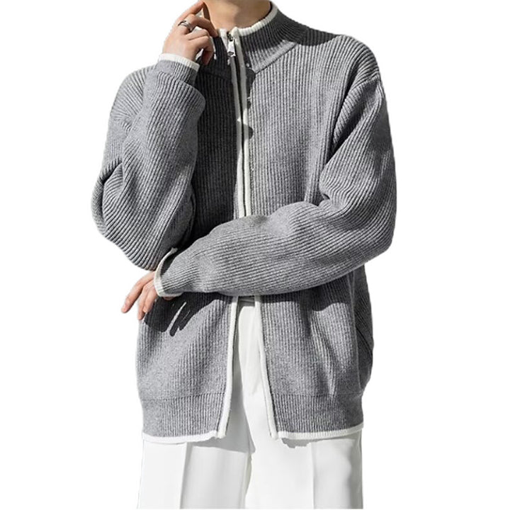 Men's Fashionable Cardigan with High Collar Mune Fashion