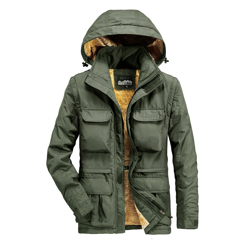 Men's Outdoor Field Jacket with fleece-lined thermal inner lining and multiple pockets Mune Fashion