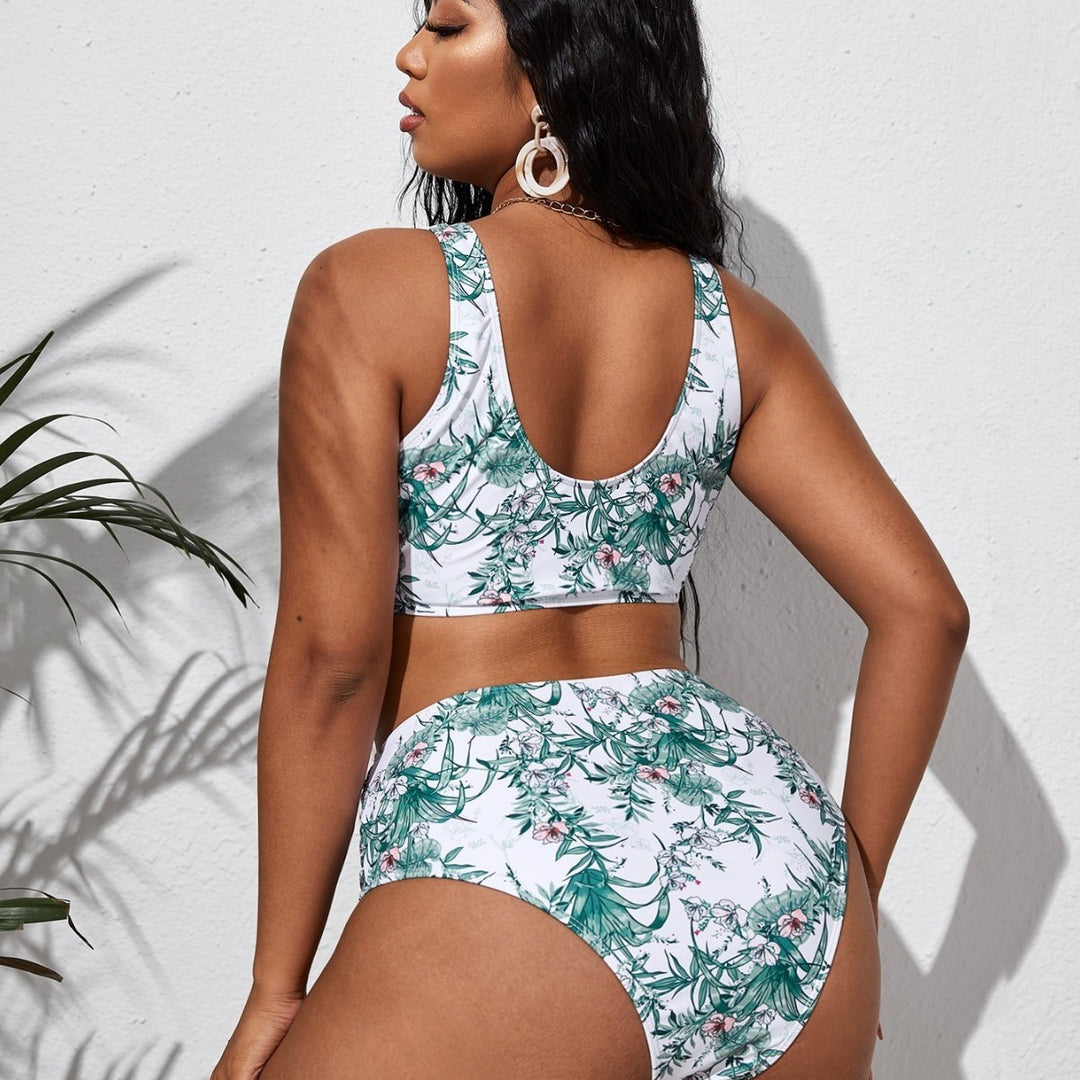 Women's High-Waisted Bikini Set with Floral Design Mune Fashion