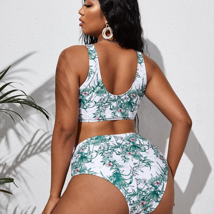 Women's High-Waisted Bikini Set with Floral Design Mune Fashion