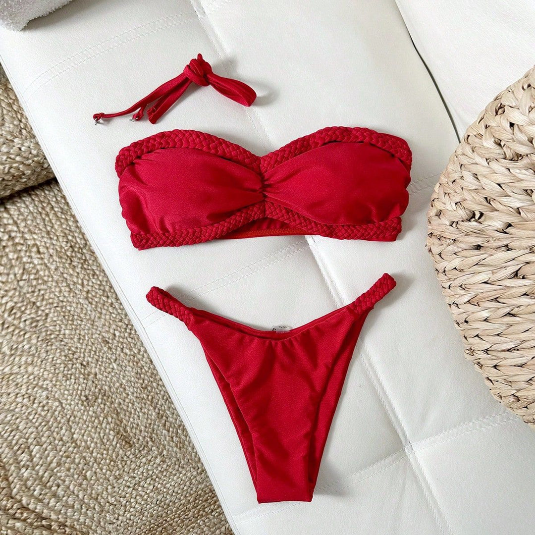 Women's bandeau bikini with braided accents Mune Fashion