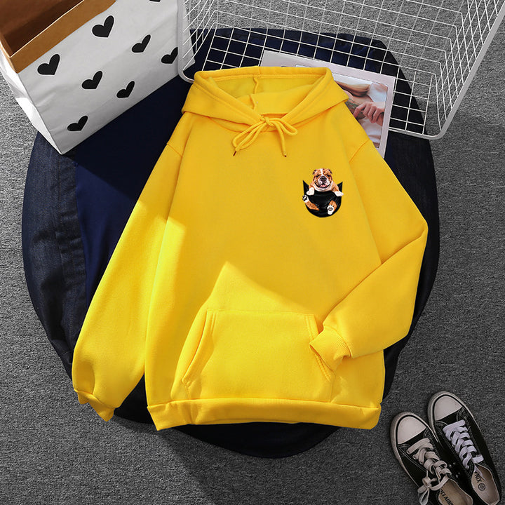 Unisex hoodie with bulldog pocket patch, oversized cut and brushed fleece inner side Mune Fashion