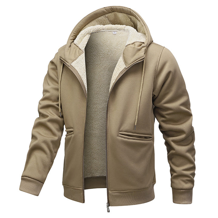Men's padded hooded jacket in bomber style with high-pile teddy inner lining and hand-warmer piped pockets Mune Fashion