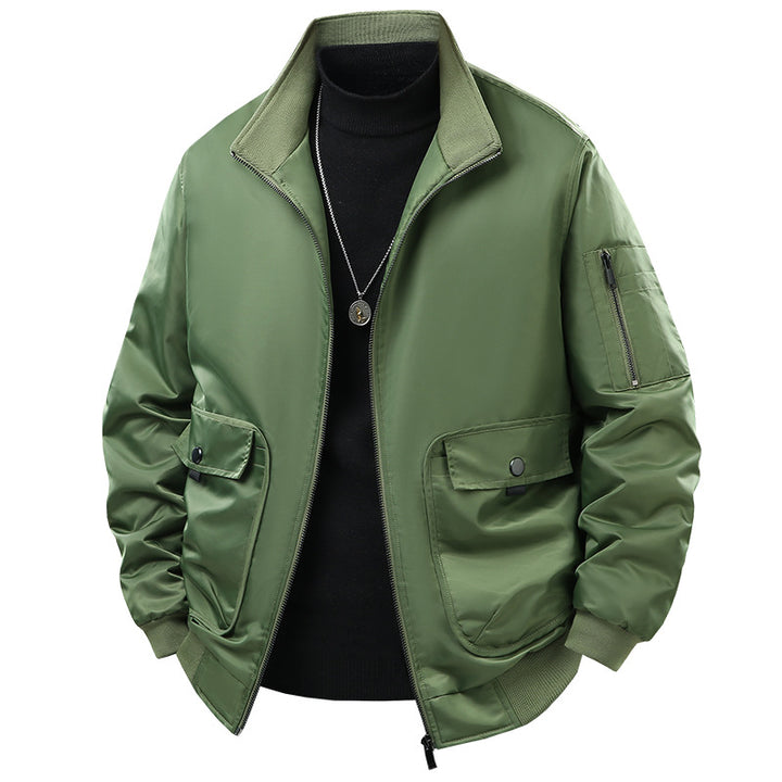 Men's bomber jacket with stand-up collar, utility pockets, and padded thermal insulation Mune Fashion
