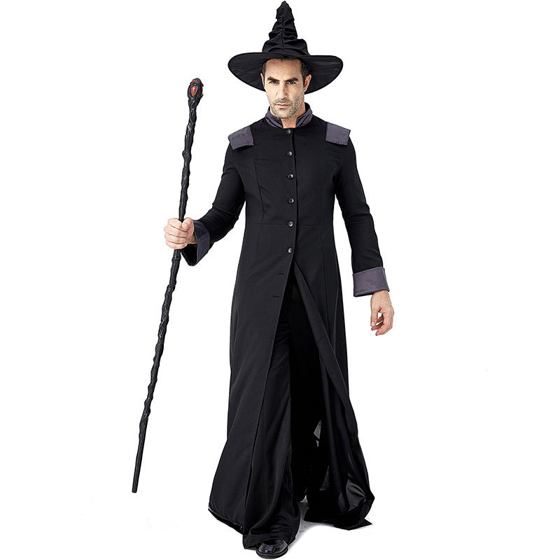Men's magician costume with detailed symbols and elegant cape Mune Fashion