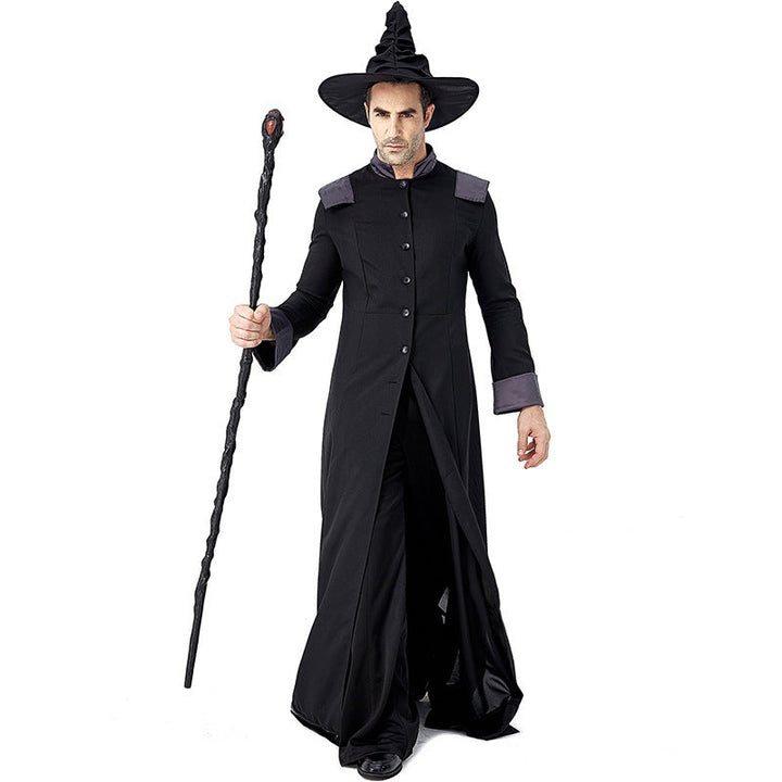 Men's magician costume with detailed symbols and elegant cape Mune Fashion