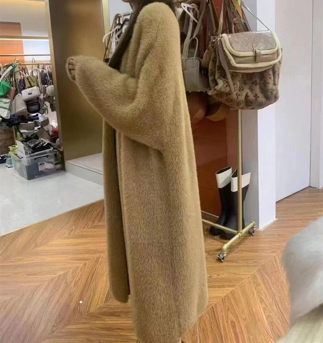 Women's Long Oversized Maxi Knit Cardigan with Open Front Mune Fashion