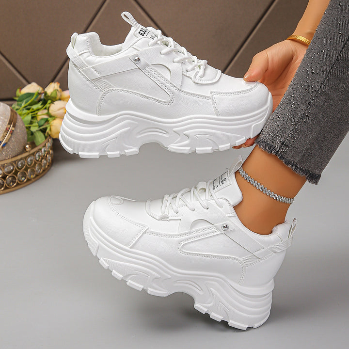 Women's Platform Chunky Sneakers with Sculpted Profile Sole and Padded Shaft Mune Fashion